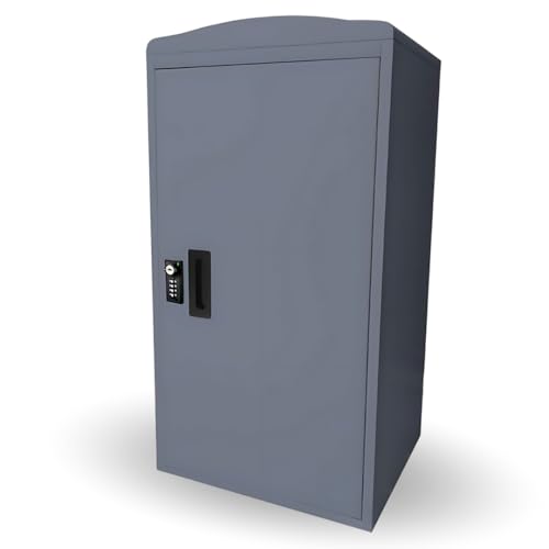 SunRuck 宅配ボックス ゼロリターン機能搭載 再配達対策 補助金対象 宅配BOX 収納ボックス 置き型 後付け 据え置き 鍵付き 玄関 留守 完成品 大容量 個人宅 戸建て用 SR-DL3010-DGY ダークグレー 1枚目