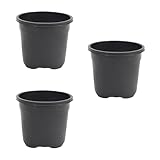 UGAOO UV Treated Gardening Pots and Planters for Plants (12 inch Black Color Set of 3 Plastic Pots)