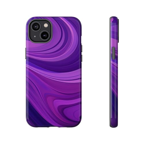 Vague violette coque iPhone 14 Plus rigide brillante pour votre style branché
