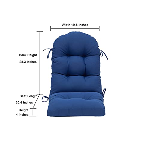 Image of QILLOWAY Outdoor High Back Chair Cushion for Adirondack, All Weather Rocking Chair Cushions Thick Padded Replacement for Patio Furniture Set of 2,Royal Blue