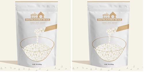 Lifestance Pearl White Waxing Beads, 1lb Unscented Coarse Hair Removal Wax Beans for Face, Eyebrow, Brazilian Bikini, Sensitive Skin at Home for Women and Men (Pack of 2)