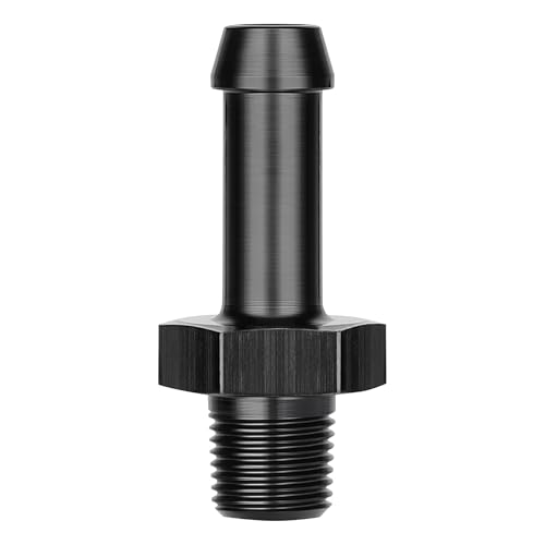 EVIL ENERGY 1/8' NPT Male to 5/16' Barb Fitting Adapter Straight Aluminum Black