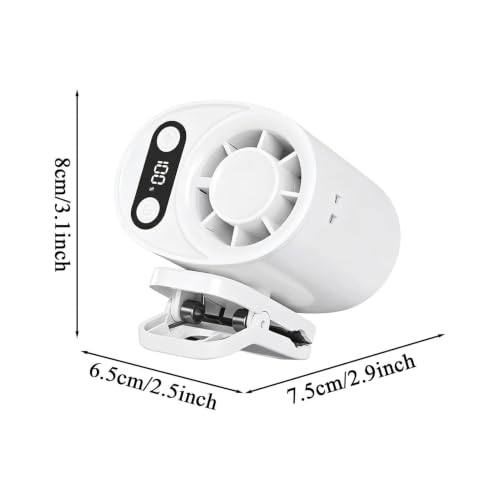 Ventilador portátil con clip recargable USB y pantalla digital portátil 6