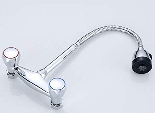 Robinet de cuisine cuivre double trou au design simple-connecté - 3