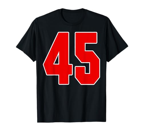 Red Number 45 Jersey Big 45 Uniform Favorite Player T-Shirt