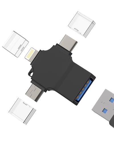USB C Lightning Micro USB OTG Adapter (3 in 1) 3.0 Anschlüsse Kabel für iPhone 16 15 14 13 Pro Max für iPad Type C Tablet für Apple Kamera Kartenlesegerät Daten Stick Kompatibel für Samsung S25 S24