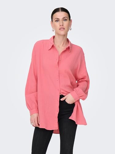 ONLY Damen ONLTHYRA Oversized Shirt NOOS WVN ,Sun Kissed Coral ,S 2