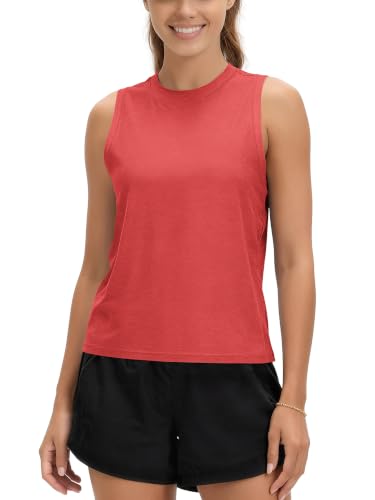 Image of ODODOS Women's Performance Tank Ultra Soft odSTRATUM Tech Sleeveless Tee Shirts High Crew Neck Pullover Top