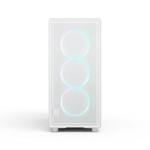 Image of Fractal Design Epoch White RGB - Tempered Glass Clear Tint- High Airflow PC Gaming Case - Mesh Front Panel - Three Momentum 12 RGB Fans Included - Spacious Interior - ATX /mATX /ITX Support