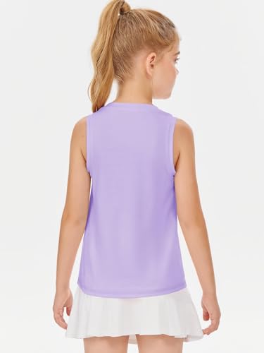 Image of Haloumoning Girls Tank Tops Kids Sleeveless Athletic Lightweight Cute Summer Top Dancewear 5-14 Years