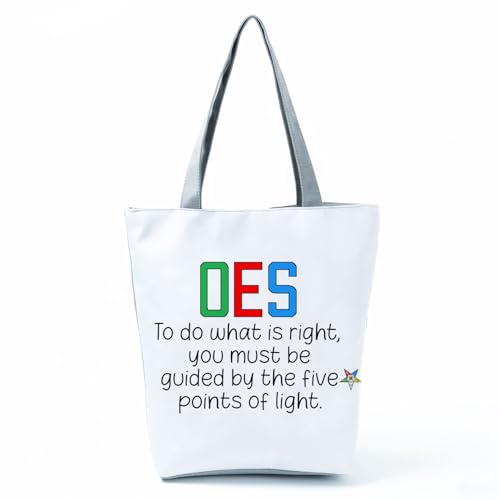 Bolso Tote OES con cierre de cremallera y estampado Five Points of Light con símbolo de estrella, para mujer adultas, uso diario, liviano miniatura 1