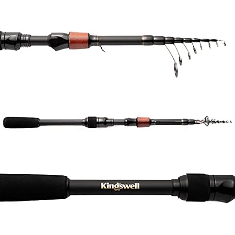 KINGSWELL Telescopic Fishing Rod, Premium Graphite Carbon Collapsible Fishing Pole, Portable Travel Rod 6.90ft Cover