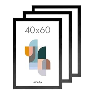 ACAZA 40x60cm Bilderrahmen 3er-Set Schwarz