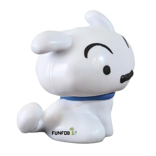Image of FUNFOB Shinchan Action Figure Height -7cm | Shiro Toy Figure for Boys & Girls PVC Multicolour | Shiro Figure