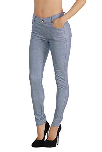 Fit Division Women's Jean Look Cotton Blend Jeggings Tights Slimming Full Lenght Capri Bermuda Shorts Leggings Pants S-3XL (S US Size 2-4, FDJN827-SGY) Fit Division Women's Jean Look Cotton Blend Jeggings Tights Slimming Full Lenght Capri Bermuda Shorts Leggings Pants S-3XL (S US Size 2-4, FDJN827-SGY)