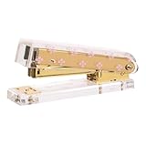 Laura Ashley English Garden Mini Stapler – Stylish Gold & Acrylic Desk Stapler with Floral Accents – Compact 5” Aesthetic Office Stapler for Home, School & Work – Gift-Ready Packaging