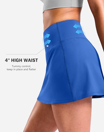 Image of SANTINY 13.5 inch /15 inch Skorts for Women with 2 Pockets High Waisted A Line Casual Pickleball Golf Skort Athletic Tennis Skirt