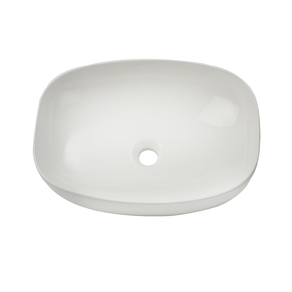 Milano White Berkely Oval Countertop Bathroom Basin Sink - 500Mm X 390Mm