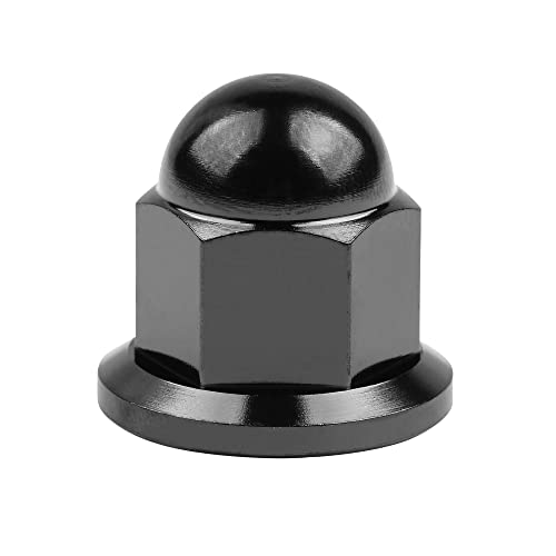 Image of Titanium M6 M8 M10 Dome Head Acorn Nuts for Bicycle Motorcycle Exhaust Pipe Car Pack of 6 (M10, Black)