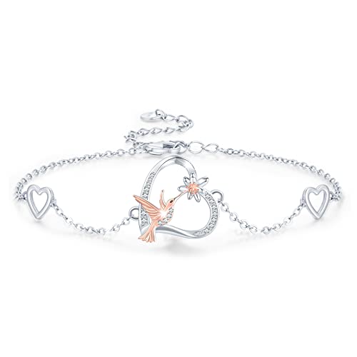 Bracelet colibri argent 925 cadeau idéal pour mère et fille