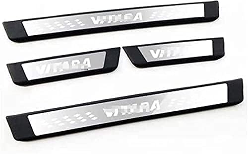 Foxbog 4PCS Stainless Steel Door Sill Protector for Suzuki Vitara 2015-2021, Car Door Guard Pedal Cover Non-Slip Anti-Scratch Protector Trim Stickers