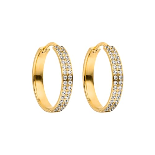 Boucles d'oreilles en acier inoxydable Purelei City Lights créoles résistantes à l'eau 24,8 mm