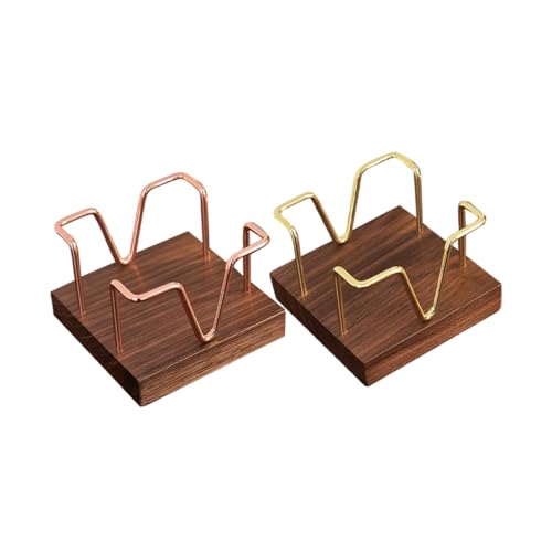 NUOBESTY 2pcs Wooden Memo Pad Holder Desktop Organizer with Hollow Frame for Efficient Storage of Stick Notes for Office Study and Home Decor