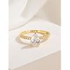 EAMTI 2CT 925 Sterling Silver Engagement Rings Pear Cut Cubic Zirconia CZ Wedding Promise Rings for Her Stunning Teardrop Wedding Bands for Women Size 3-11