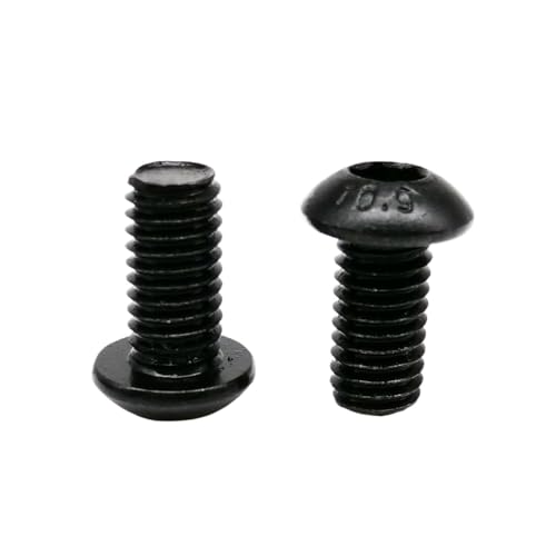 5/10/25/50 個 ISO7380 M1.6 M2 M2.5 M3 M4 M5 M6 M8 ブラックグレード 10.9 鋼六角六角ソケットボタン丸頭ネジボルト L = 3-80 ミリメートル(4mm,M2 25pcs)