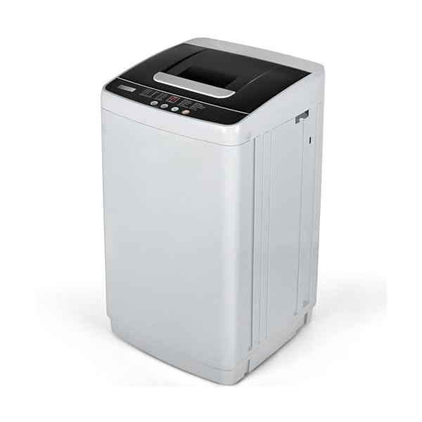 Euhomy 1.03cu.ft Portable Washer, 8.8LBS Capacity Small Portable Washing Machine with 10 Programs 5 Water Levels, Drain Pump and LED Display,Compact Washer for Apartments, RVs, Homes, Light Gray