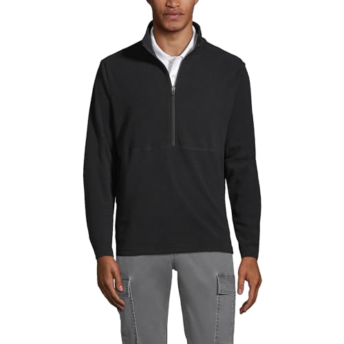 Lands' End Men's Thermacheck 100 Fleece Quarter Zip Pullover Top
