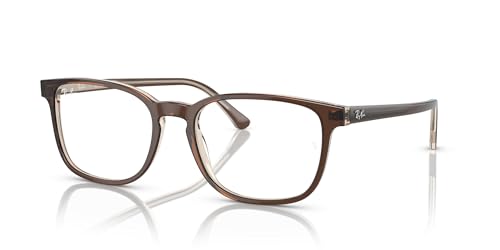 Image of Ray-Ban RX5418 Prescription Eyewear Frames, Brown On Transparent Light Brown /Demo Lens, 56 mm
