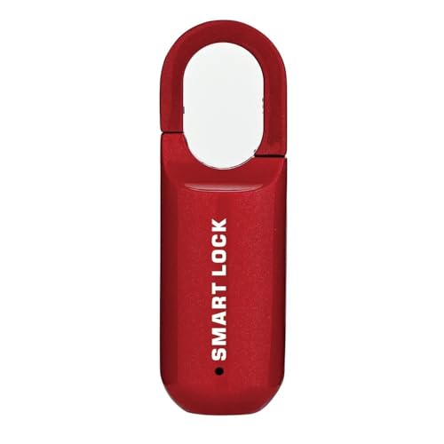 M01 Fingerprint Padlock USB Smart Cabinet Keyless Home Travel Case Drawer Anti Theft Multi Function Zinc Alloy Lock(Red 1PCS)
