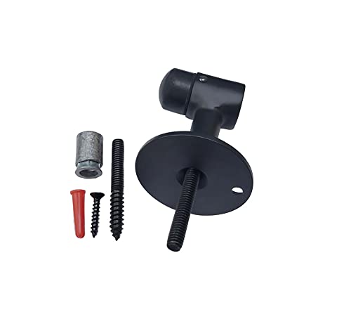 Qcaa Solid Brass Door Stop, 3" Height, Matte Black, 1 Pack, Made In Taiwan #TOP19