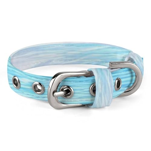 Hundehalsband, tropischer weißer Sand, Strand und Ozean, verstellbares Haustierhalsband für kleine, mittelgroße Katzen und Hunde