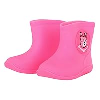 IWIHMIV Toddler Rain Boot Waterproof Kids Shoes Baby Rain Boys Toddler Girls Rubber Baby Shoes（Pink,12 Months