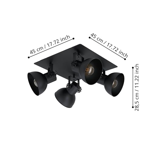 Eglo Faretto Da Soffitto Barnstaple, Nero, 4 Luci - 3