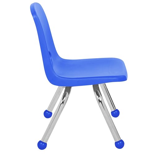 Image of Factory Direct Partners 10 inch School Chairs, Stackable Kids Classroom Chair, Set of 4 - Stacking Preschool Chair with Ball Glides For Daycare and Early Childhood Learning Centers, Assorted Colors
