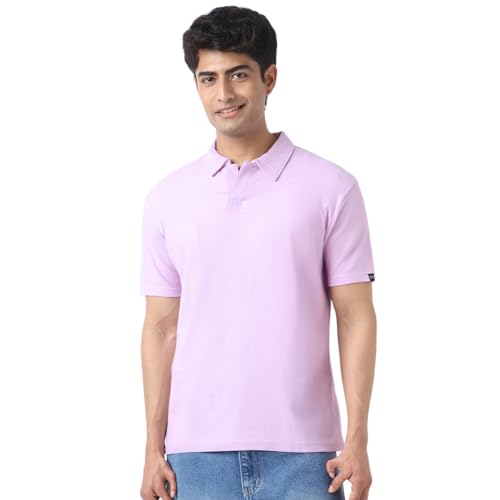 Image of Urbano Fashion Men's Textured Regular Fit Half Sleeve Cotton Polo T-Shirt