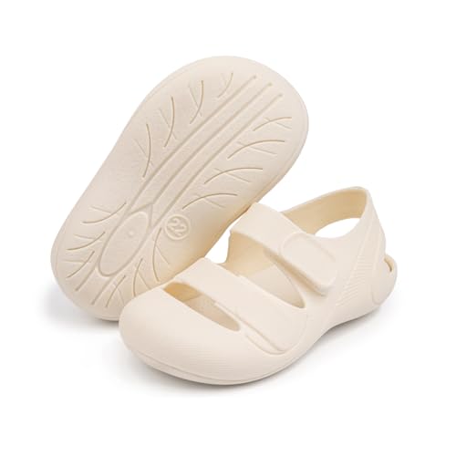 HsdsBebe Little Kids Beach Sandals Toddler Boys Girls Jelly Sandals Closed-Toe With Anti-Slip Rubber Sole Children Summer Outdoor Water Shoes
