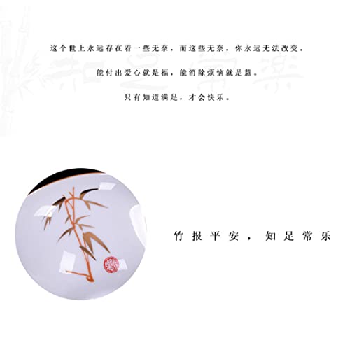 Image of Liang baobao Porcelain Gaiwan 8oz Teacup White Glazed Tureen Chinese Sancai Cover Bowl Lip Cup Saucer Set (Bamboo)