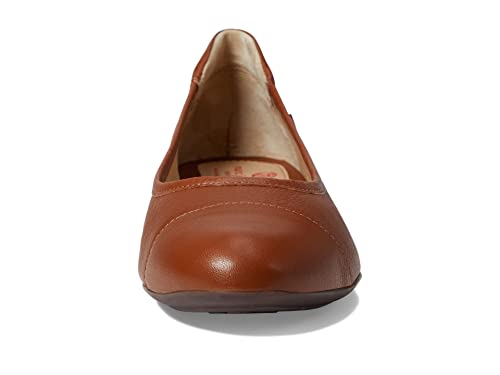 Marc Joseph New York Womens Casual Genuine Leather Slip On Ballet Flat Comfortable Lightweight Walking Shoe Cognac Napa Soft 7.5 #TOP1