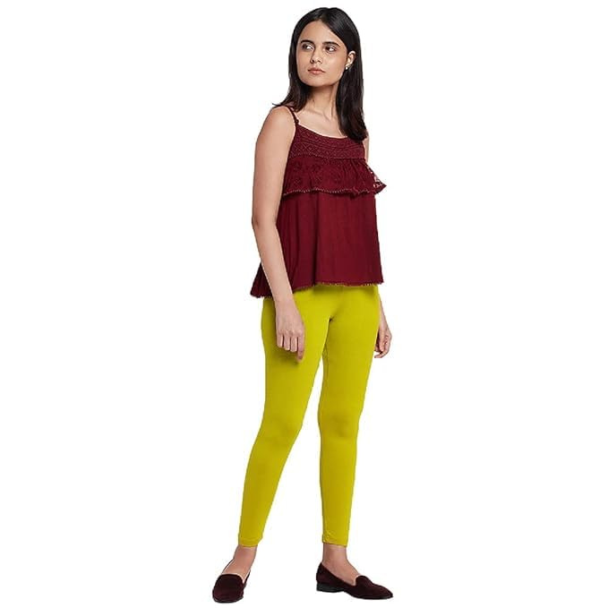 Image of Women Cotton Solid Belt Ankle Length Legging Four Way Lycra Leggings