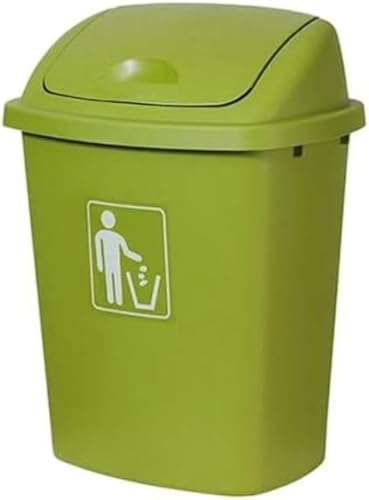 Conutooゴミ箱ふた付き屋外ダストボックスごみ箱業務用厨房用大型おしゃれ大容量防臭スリムプラスチックスイングカバー便利ごみ桶庭のゴミ箱多機能蓋付き耐久性のある洗える屋内/屋外洗面所キッチン (30L,グリーン)