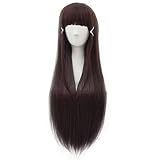 HSIU Love Live! Sunshine!! Dia Kurosawa Cosplay Wig Anime game Halloween Costume Play Dark brown Wigs Synthetic Hair (Dark brown)
