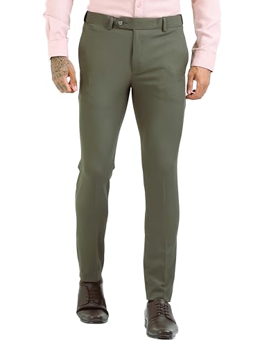 Image of Mc Henry Men's Techno Flex 2inch-Waist Expandable Wrinkle Free Slim Fit 4 Way Lycra for Elite and Luxurious Formal /Casual Trousers