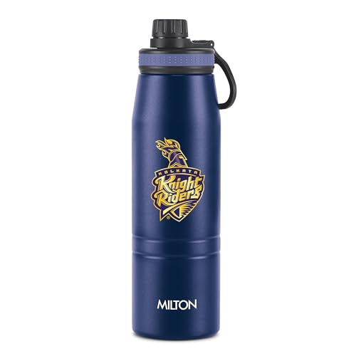 Image of Milton Sports Sparkle 900 | KKR Official Drinkware Partner I Limited Edition Kolkata Knight Riders Water Bottle | Stainless Steel I 24 Hr Hot & Cold | Designed for Cricket Lovers | 920 ml I Blue