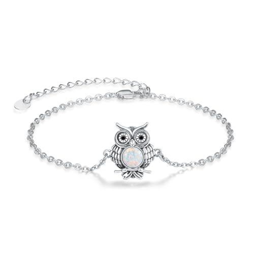 Palpitate Owl Bracelet for Women S925 Sterling Silver Owl Bracelets Jewelry for Lovers' Gifts