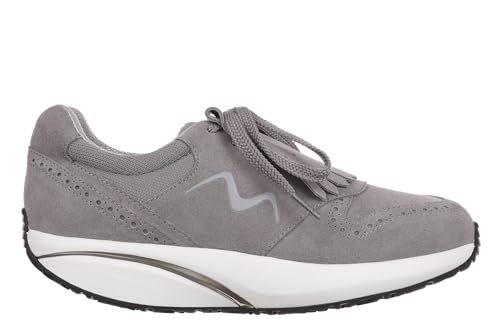 MBT Yuna Zapatillas Casual para Mujer Estilo Moderno. Deportivas Anatómicas y Cómodas. Calzado Fisiológico Confort y Estabilidad con Suela balancín. Sneakers con Cordón. Color Gris