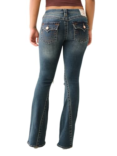 True Religion Joey Twisted Flare Low Rise Jeans with Flap Pockets SN Stitching for Women3